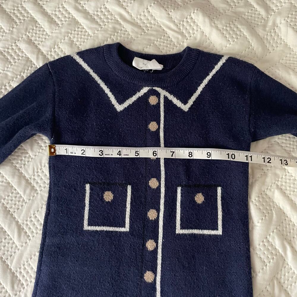 Baby Gap Paddington Bear CashSoft Sweater Dress Navy Blue Sz 12-18 Months RARE - Picture 11 of 13